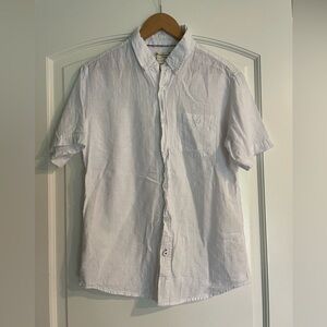 Weatherproof White Casual Button Down Shirt Cotton Linen